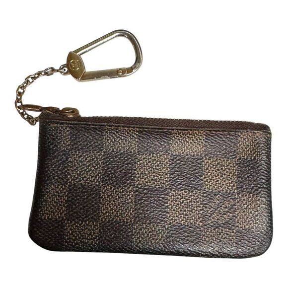 Louis Vuitton Damier Ebene Canvas Key Pouch With Box & Clip Gift Authentic - Picture 2 of 8